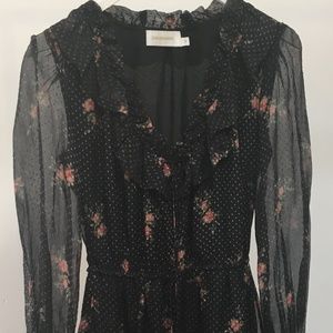 Zimmermann black floral dress